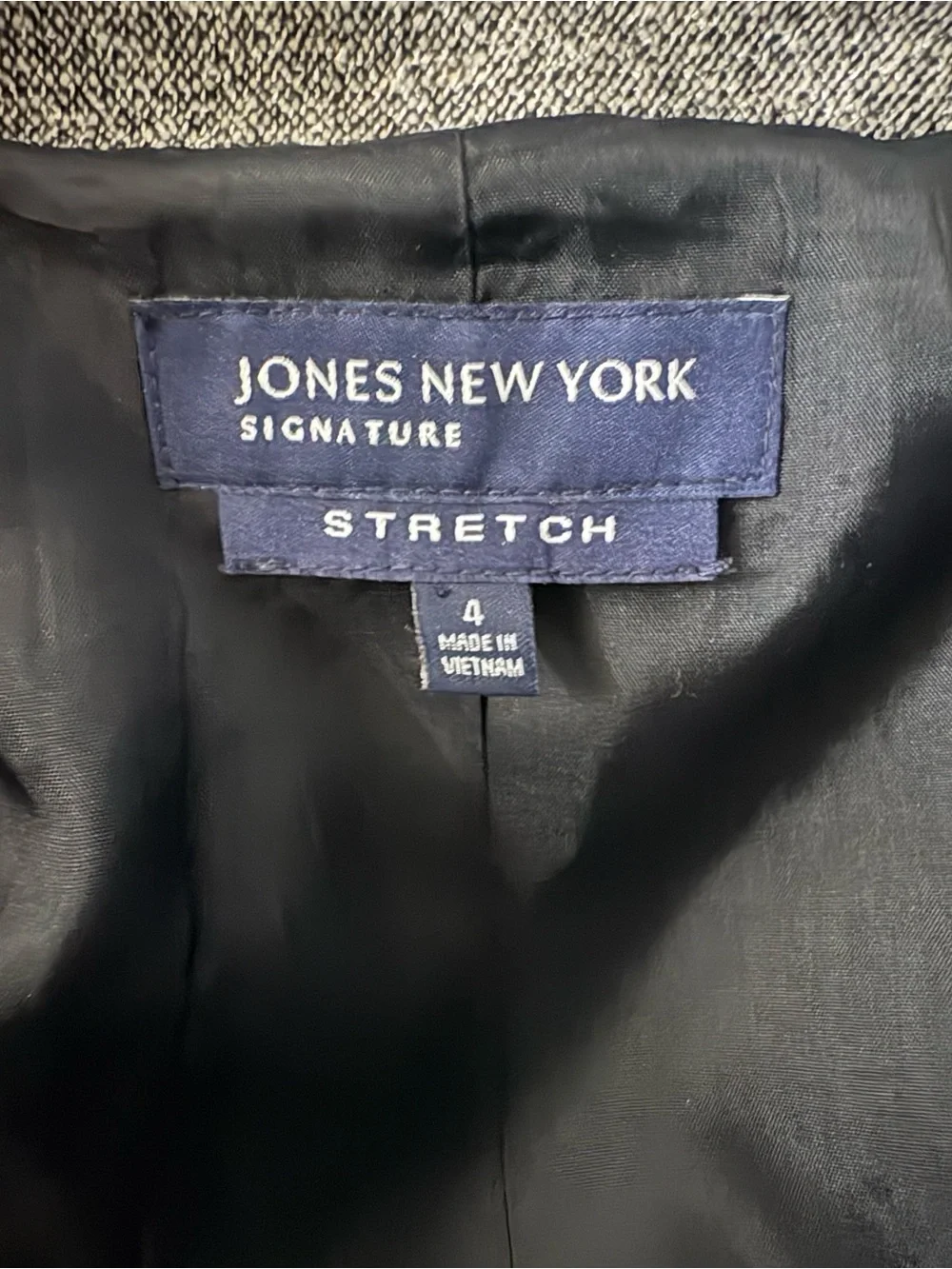 Jones New York Signature Wool Silk Blend Gray Cropped Belted Blazer 4